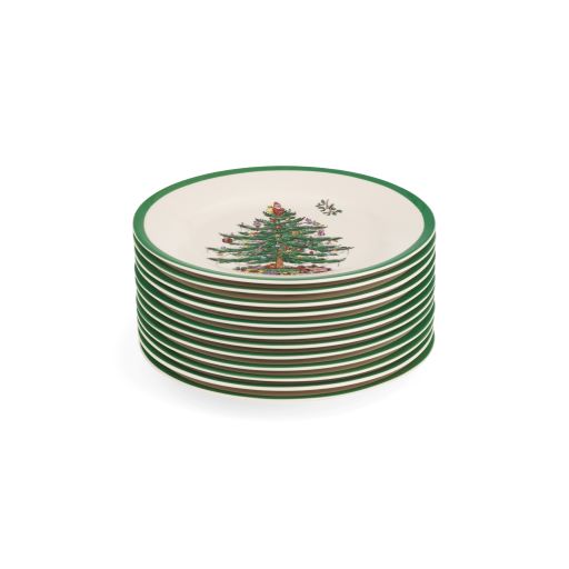 Christmas Tree Set of 12 Salad Plates image number null